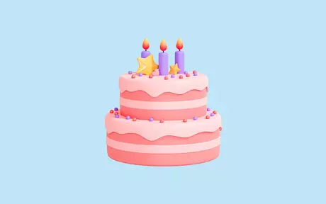 3D-Bild einer Geburtstagstorte